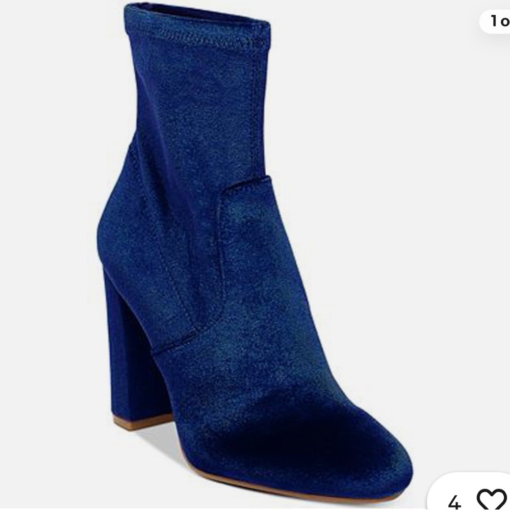 Steve Madden Navy Velvet Heeled Boots